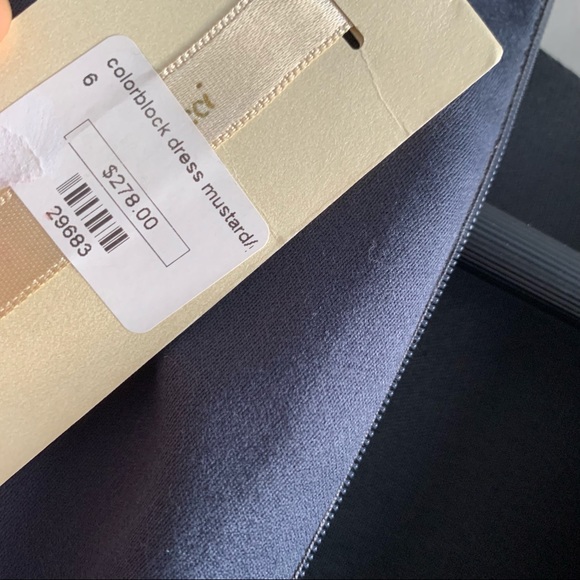 Carlucci Colorblock Pleated Dress mustard - Picture 6 of 9